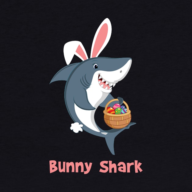 Bunny Shark Happy Easter Funny T-shirt by reynoldsouk4